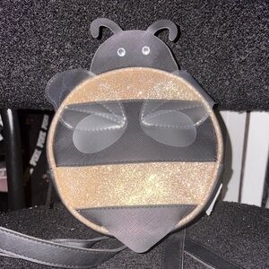 Bath & Body Works Black and Gold Glitter Bee Crossbody Bag